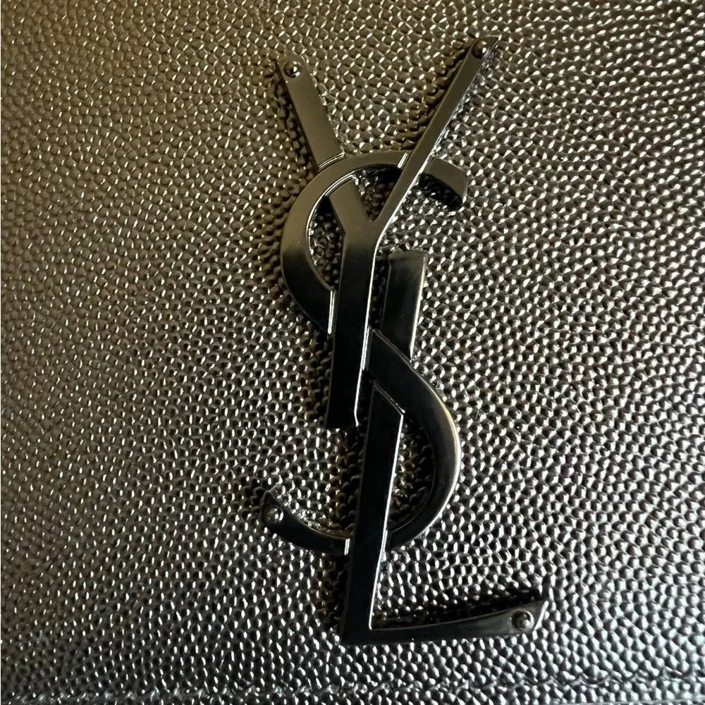 YSL Kate Medium Chain Bag Black-on-Black | Saint Laurent Crossbody | Tags - Picture 9 of 16